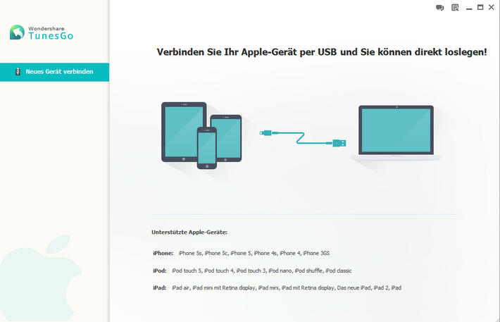 TunesGo - mit dem iDevice verbinden