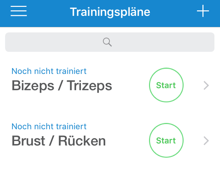 AppFit Trainingspläne