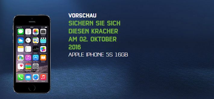 Angebot zum 2. Oktober - iPhone 5s für 280 Euro
