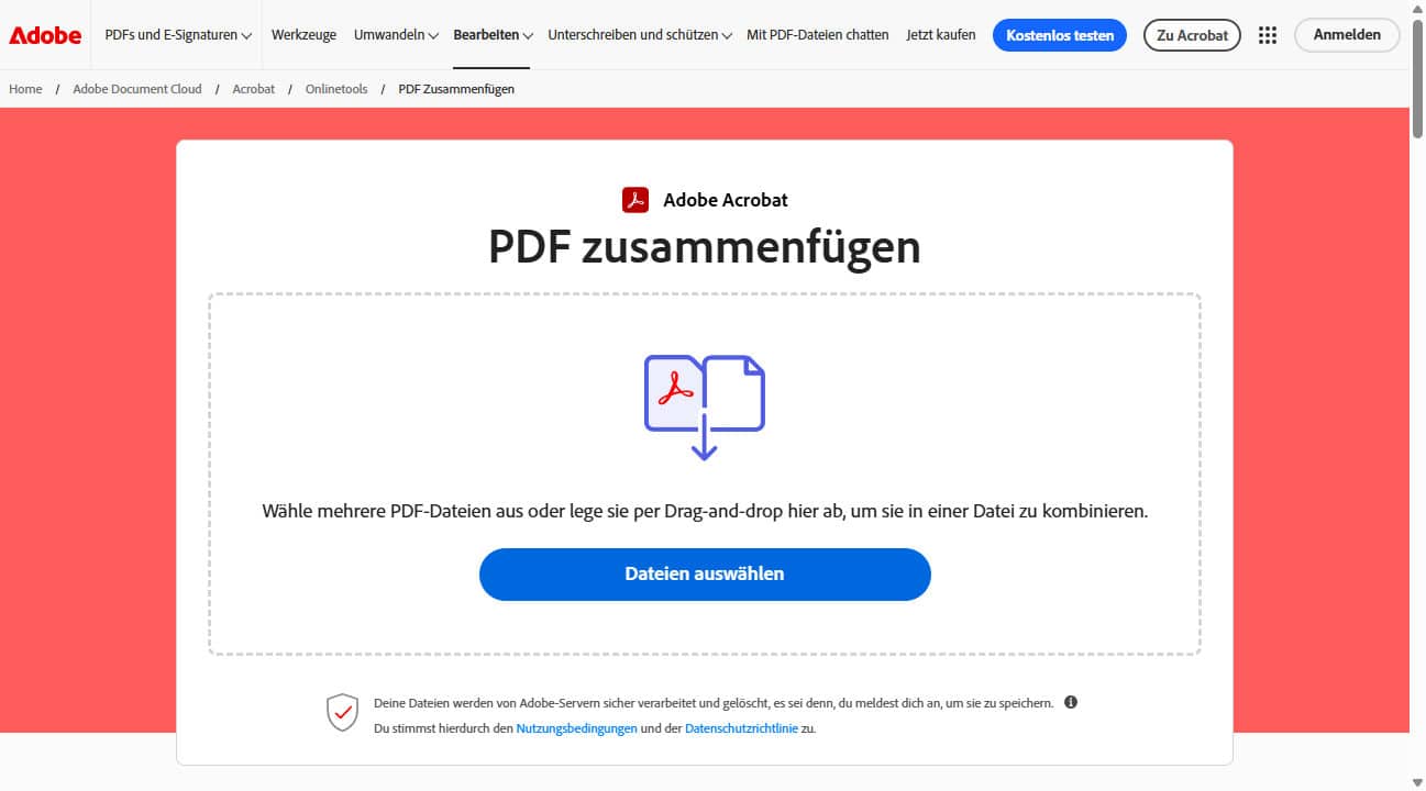 PDFs online zusammenfügen