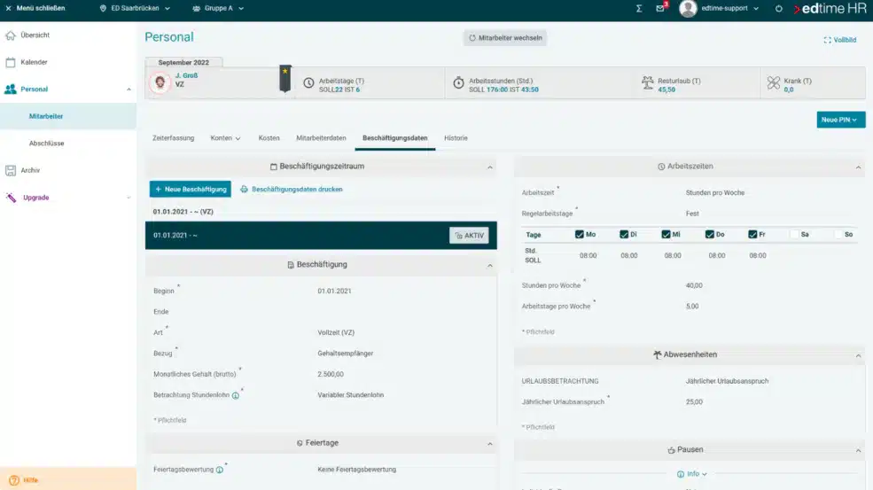Zeiterfassung online